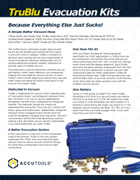 Thumbnail of document Data Sheet - TruBlu Advanced Evacuation Kit